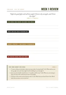Weekly review and group discussion questions — actual Series One journal page
