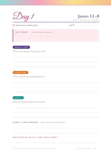 Daily devotional page — actual Series One journal page